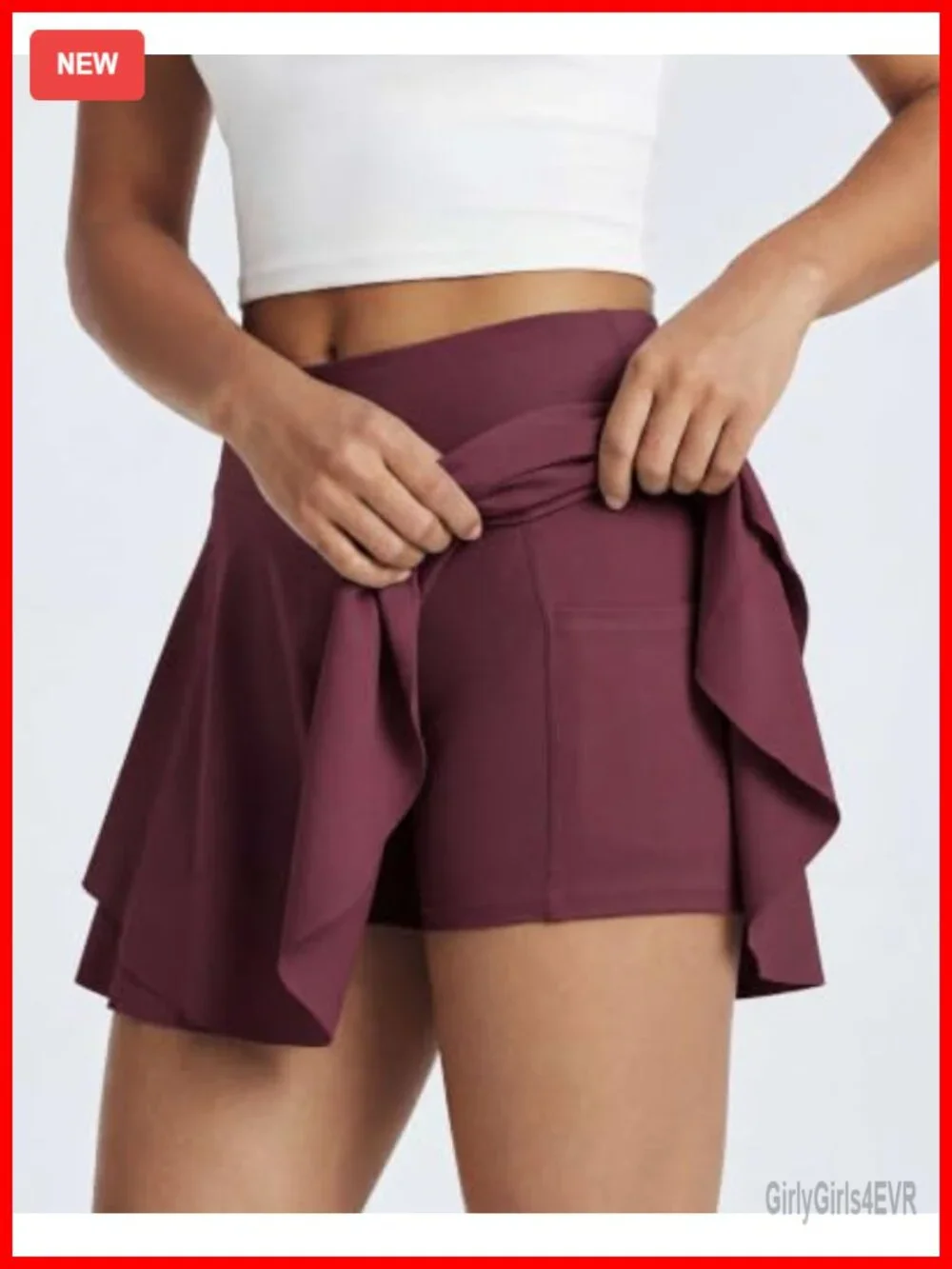 3 Pack Women's Athletic Skorts Ruffle High Waisted with Pockets
